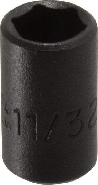 Proto - 1/4" Drive 11/32" Standard Impact Socket - 6 Points, 7/8" OAL - Caliber Tooling