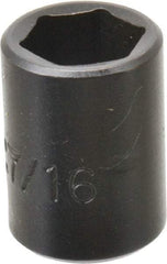 Proto - 1/4" Drive 7/16" Standard Impact Socket - 6 Points, 7/8" OAL - Caliber Tooling