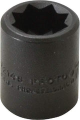 Proto - 3/8" Drive 7/16" Standard Impact Socket - 8 Points, 1" OAL - Caliber Tooling