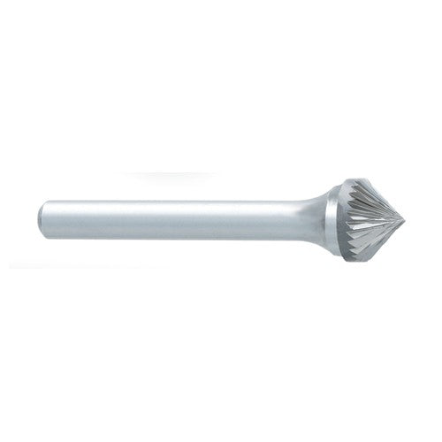 ‎SK-1 -1/4 x LOC × 1/4 Shank × 2 OAL 90 Degree Cone Carbide Medium Tough Cut Burr - Caliber Tooling