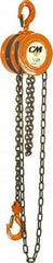 CM - 2,000 Lb Lifting Capacity, 20' Lift Height, Hand Hoist - Made from Chain, 37' Overhaul to Lift 1', 77 Lb Avg Pull to Lift Rated Load, 1 Chain - Caliber Tooling