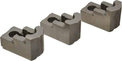 Atlas Workholding - 8" Max Chuck Diam Compatibility, Hard Steel 1.5mm x 60° Serrated Hard Lathe Top Jaws - 1.57" Wide x 2.95" Long x 1.96" High - Caliber Tooling