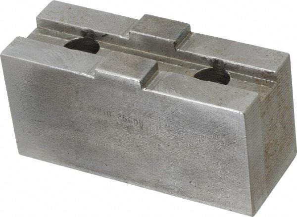 Atlas Workholding - Tongue & Groove Attachment, Square Soft Lathe Chuck Jaw - Steel, 2.12" Btw Mount Hole Ctrs, 3-15/16" Long x 1-1/2" Wide x 1.87" High, 1/2" Groove - Caliber Tooling