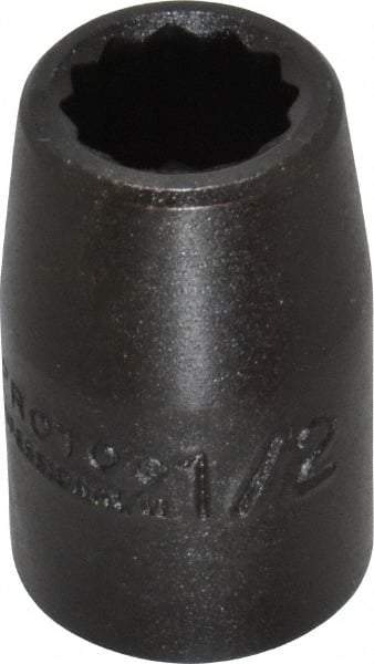 Proto - 1/2" Drive 1/2" Standard Impact Socket - 12 Points, 1-1/2" OAL - Caliber Tooling