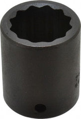 Proto - 1/2" Drive 1" Standard Impact Socket - 12 Points, 1-3/4" OAL - Caliber Tooling