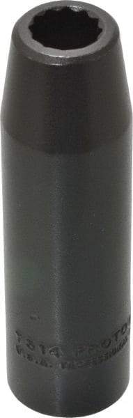 Proto - 1/2" Drive 7/16" Deep Impact Socket - 12 Points, 3-1/4" OAL - Caliber Tooling