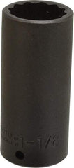 Proto - 1/2" Drive 1-1/8" Deep Impact Socket - 12 Points, 3-1/2" OAL - Caliber Tooling