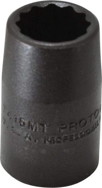 Proto - 1/2" Drive 15mm Standard Impact Socket - 12 Points, 1-1/2" OAL - Caliber Tooling