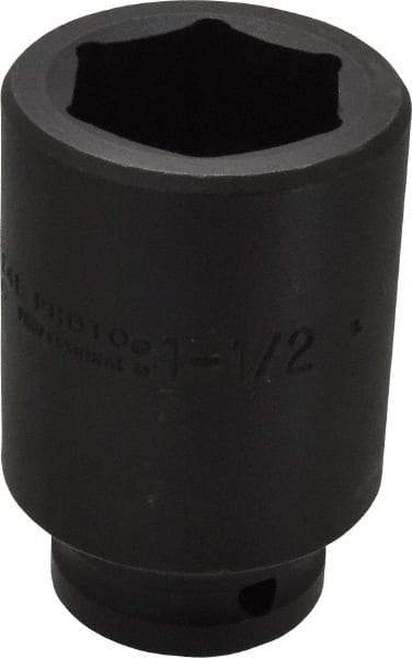 Proto - 3/4" Drive 1-1/2" Deep Impact Socket - 6 Points, 3-1/2" OAL - Caliber Tooling