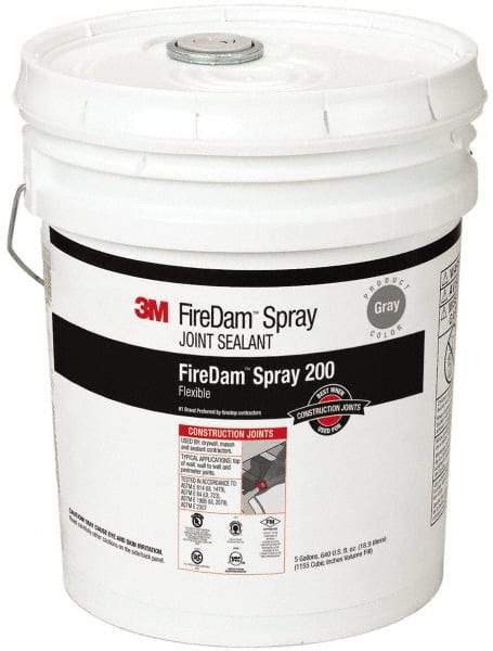 3M - 5 Gal Pail Gray Elastomer Joint Sealant - 110°F Max Operating Temp, 24 hr Full Cure Time, Series Spray 200 - Caliber Tooling