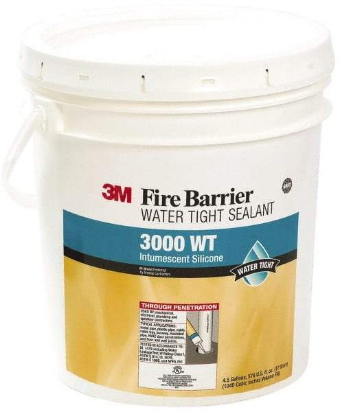 3M - 4.5 Gal Pail Gray RTV Silicone Joint Sealant - 14 to 230°F Operating Temp, Series 3000WT - Caliber Tooling