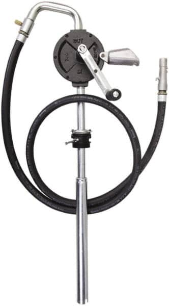 PRO-LUBE - Oil Lubrication 10 Gal/min Flow Cast Iron Rotary Hand Pump - For 15 to 55 Gal Container, Use with Alcohols, Gasoline, Naphtha & Solvents, Do Not Use with Water-Based Media - Caliber Tooling