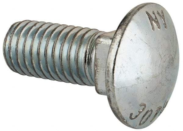 Value Collection - 1/2-13 UNC 1-1/4" Length Under Head, Standard Square Neck, Carriage Bolt - Grade 2 Steel, Zinc-Plated Finish - Caliber Tooling