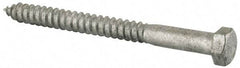 Value Collection - 1/2" Screw, 5-1/2" Length Under Head, Steel, Hex Head Lag Screw - Hot Dipped Galvanized, Grade 2 - Caliber Tooling