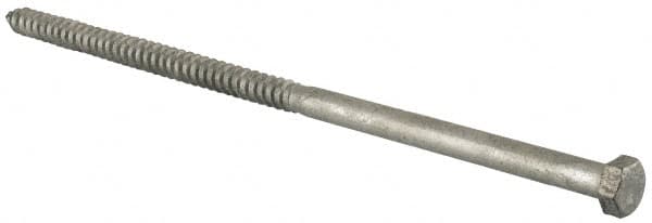 Value Collection - 1/2" Screw, 12" Length Under Head, Steel, Hex Head Lag Screw - Hot Dipped Galvanized, Grade 2 - Caliber Tooling