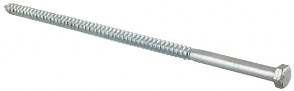 Value Collection - 3/8" Screw, 10" Length Under Head, Steel, Hex Head Lag Screw - Zinc Plated, Grade 2 - Caliber Tooling