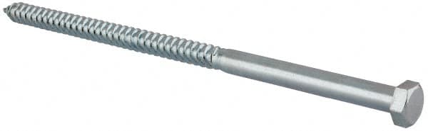 Value Collection - 1/2" Screw, 10" Length Under Head, Steel, Hex Head Lag Screw - Zinc Plated, Grade 2 - Caliber Tooling