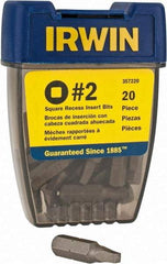 Irwin - 1/4" Drive, #2 Square Recess Screwdriver Bit - 1" OAL - Caliber Tooling