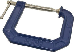 Irwin - Regular-Duty 3" Max Opening, 4-1/2" Throat Depth, Cast Iron Standard C-Clamp - 750 Lb Capacity, 0" Min Opening, Deep Throat - Caliber Tooling