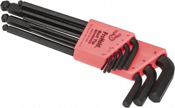 Bondhus - 9 Piece L-Key Ball End Hex Key Set - Hex Range 1.5 to 10mm - Caliber Tooling