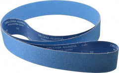 Norton - 3" Wide x 132" OAL, 50 Grit, Zirconia Alumina Abrasive Belt - Zirconia Alumina, Coarse, Coated, Y Weighted Cloth Backing, Series R824 - Caliber Tooling