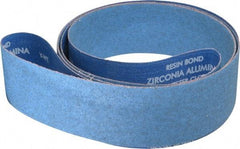 Norton - 3" Wide x 132" OAL, 60 Grit, Zirconia Alumina Abrasive Belt - Zirconia Alumina, Medium, Coated, Y Weighted Cloth Backing, Series R824 - Caliber Tooling