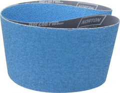 Norton - 6" Wide x 48" OAL, 36 Grit, Zirconia Alumina Abrasive Belt - Zirconia Alumina, Very Coarse, Coated, Y Weighted Cloth Backing, Dry, Series R821 - Caliber Tooling