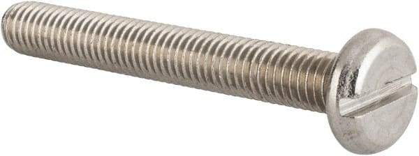 Value Collection - M8x1.25 Metric Coarse, 60mm Length Under Head Slotted Drive Machine Screw - Pan Head, Grade 18-8 & A2 Stainless Steel, Uncoated, Without Washer - Caliber Tooling