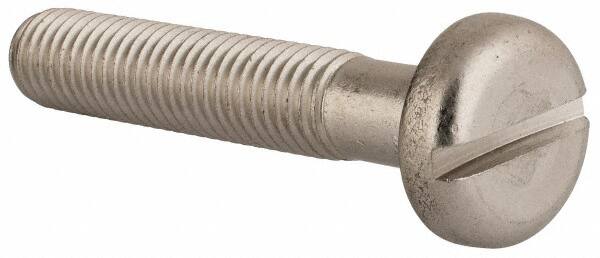 Value Collection - M10x1.50, 55mm Length Under Head Slotted Drive Machine Screw - Pan Head, Grade 18-8 & A2 Stainless Steel, Uncoated, Without Washer - Caliber Tooling