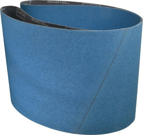 Norton - 10" Wide x 70-1/2" OAL, 60 Grit, Zirconia Alumina Abrasive Belt - Zirconia Alumina, Medium, Coated, X Weighted Cloth Backing - Caliber Tooling