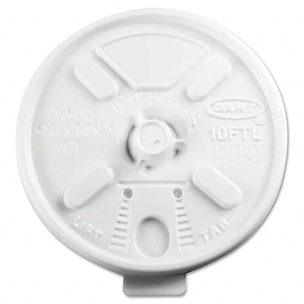 DART - Lift N' Lock Plastic Hot Cup Lids, Fits 10 oz Cups, White, 1000/Carton - Caliber Tooling