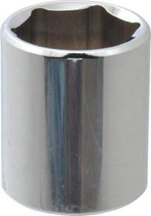 Proto - 3/8" Drive, Standard Hand Socket - 6 Points, 1-3/16" OAL, Chrome Vanadium, Chrome Finish - Caliber Tooling