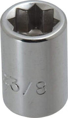 Proto - 3/8", 3/8" Drive, Standard Hand Socket - 8 Points, 1-5/64" OAL, Chrome Finish - Caliber Tooling