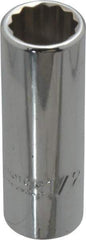 Proto - 1/2", 3/8" Drive, Deep Hand Socket - 12 Points, 2-1/8" OAL, Chrome Finish - Caliber Tooling