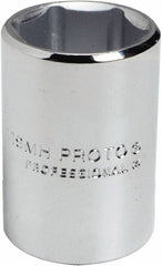 Proto - 15/16", 1/2" Drive, Standard Hand Socket - 6 Points, 1-9/16" OAL, Chrome Finish - Caliber Tooling