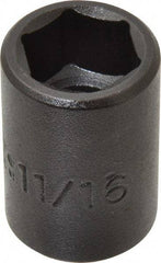 Proto - 1/2" Drive 11/16" Standard Impact Socket - 6 Points, 1-1/2" OAL - Caliber Tooling