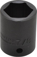 Proto - 1/2" Drive 7/8" Standard Impact Socket - 6 Points, 1-5/8" OAL - Caliber Tooling