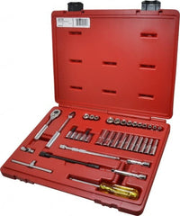 Proto - Socket Sets; Measurement Type: SAE ; Drive Size: 0.25 ; Minimum Size (Inch): 1/8 ; Maximum Size (Inch): 9/16 ; Tool Type: Socket Set ; Number of Pieces: 37 - Exact Industrial Supply