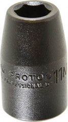 Proto - 1/2" Drive 11mm Standard Impact Socket - 6 Points, 1-1/2" OAL - Caliber Tooling