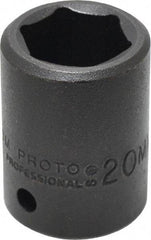 Proto - 1/2" Drive 20mm Standard Impact Socket - 6 Points, 1-39/64" OAL - Caliber Tooling