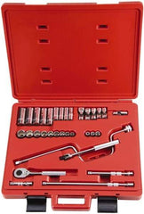 Proto - 33 Piece 3/8" Drive Socket Set - 6, 8, 12 Points, 1/4" to 7/8" Range, Inch Measurement Standard - Caliber Tooling