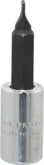 Proto - 1/4" Drive Slotted Screwdriver Socket - 1-53/64" OAL, 3/16" Blade Width, 0.032" Blade Thickness - Caliber Tooling