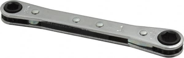 Proto - 1/4" x 5/16" 6 Point Ratcheting Box Wrench - Double End, 4-9/32" OAL, Steel - Caliber Tooling