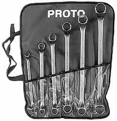 Proto - 6 Piece, 3/8" x 7/16" to 15/16" x 1", 12 Point Box End Wrench Set - Inch Measurement Standard, Satin Finish - Caliber Tooling