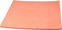 Made in USA - 12" Long, 12" Wide, 1/4" Thick, Silicone Rubber Foam Sheet - 45 to 55 Durometer, Orange-Red, -60 to 600°F, 650 psi Tensile Strength, Plain Backing, Stock Length - Caliber Tooling