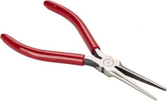 Proto - 6-5/32" OAL, 2-5/32" Jaw Length x 1/2" Jaw Width, Long Nose Needle Nose Pliers - Serrated Jaw, Long Extra Thin Head, Plastisol Handles - Caliber Tooling