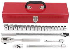 Proto - 22 Piece 1/2" Drive Socket Set - 12 Points, 10mm to 26mm Range, Metric Measurement Standard - Caliber Tooling