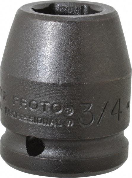 Proto - 3/4" Drive 3/4" Standard Impact Socket - 6 Points, 1-15/16" OAL - Caliber Tooling