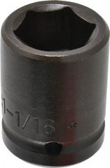 Proto - 3/4" Drive 1-1/16" Standard Impact Socket - 6 Points, 2-1/16" OAL - Caliber Tooling