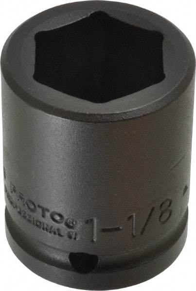 Proto - 3/4" Drive 1-1/8" Standard Impact Socket - 6 Points, 2-3/16" OAL - Caliber Tooling